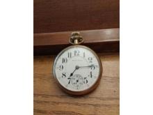 SOUTH BEND POCKET WATCH 17-JEWEL IN 20 YEAR GOLD FILLED CASE RUNS