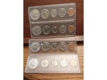 LOT OF 4 YEAR SETS WITH 40% SILVER KENNEDY HALVES
