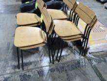 chairs- steel frames w/ wooden seats & backs