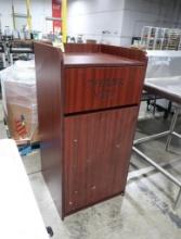 wooden waste receptacle cabinet