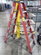 double-sided fiberglass step ladder, 6'