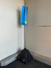 Portable Sign Post On Weighted Plastic Base W/ Casters