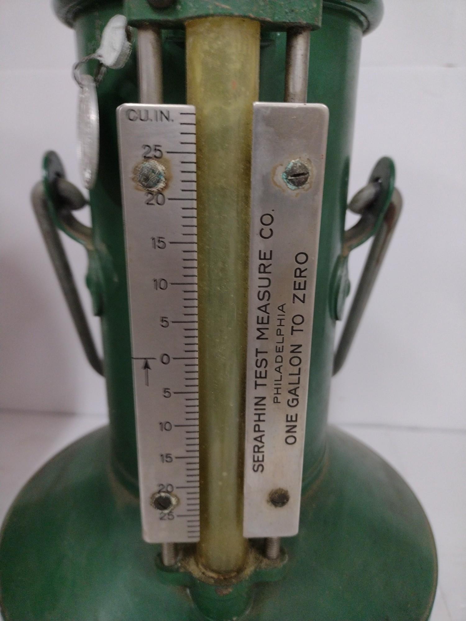 Vintage Original Seraphim Gasoline Pump Testing Measure Gauge