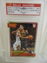 Trae Young Hawks 2018-19 Chronicles Classics ROOKIE #665 graded PAAS Gem Mint 9.5