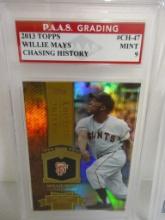 Willie Mays SF Giants 2013 Toppps Chasing History #CH-47 graded PAAS Mint 9