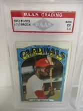 Lou Brock Cardinals 1972 Topps #200 graded PAAS EX 5.5