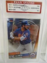 Pete Alonso NY Mets 2019 Topps Finest ROOKIE #44 graded PAAS Gem Mint 9.5
