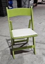 Chair Wood Folding Green W/ Pad