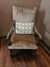 Pair of Upholstered Wood Chairs