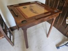 Ambrosio Martin Art Collection of Old Cuba 34" x 34" Game Table Nº 301 Signed by Artist "El Griego"