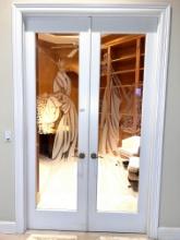 Interior French Doors, Impact Glass, beautifully Etched
