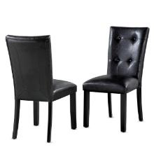 Steve Silver Sterling Set Of 2 Dining Chair With Black And Deep Cherry SN500S