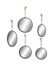 GwG Outlet Set of 5 Silver and Chrome Round Mirror 54421