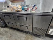 True S/S Four Door Refrigerated Pizza Prep Table