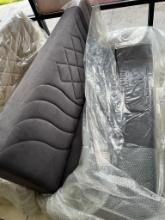 7' Gray Futon / Couch W/ Arms & Throw Pillows - BRAND NEW 7' Couch / Futon W/ Arms & Pillows - This
