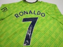 Cristiano Ronaldo of the Manchester United signed autographed soccer jersey PAAS COA 382