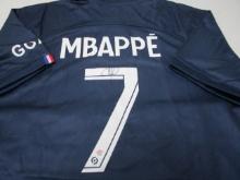 Kylian Mbappe of the Paris Saint Germain signed autographed soccer jersey PAAS COA 616