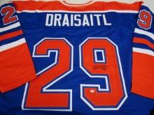 Leon Draisaitl of the Edmonton Oilers signed autographed hockey jersey PAAS COA 444
