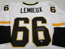 Mario Lemieux of the Pittsburgh Penguins signed autographed hockey jersey PAAS COA 047