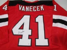 Vitek Vanecek of the New Jersey Devils signed autographed hockey jersey PAAS COA 111