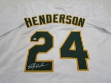 Rickey Henderson of the Oakland A's signed autographed baseball jersey PAAS COA 032