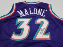 Karl Malone of the Utah Jazz signed autographed basketball jersey PAAS COA 433