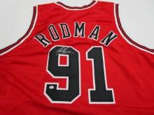 Dennis Rodman of the Chicago Bulls signed autographed basketball jersey PAAS COA 357