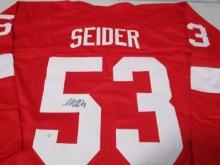 Moritz Seider of the Detroit Red Wings signed autographed hockey jersey PAAS COA 944