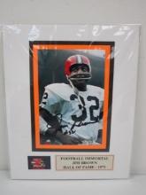 Jim Brown of the Cleveland Browns signed autographed 4x6 matted photo Legends COA 321