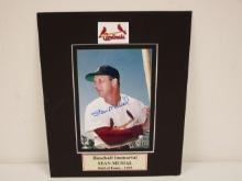 Stan Musial of the St Louis Cardinals signed autographed 4x6 matted photo TAA COA 236