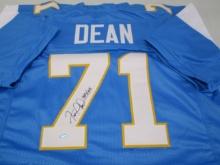 Fred Dean of the San Diego Chargers signed autographed football jersey Schwartz COA 496