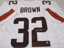 Jim Brown of the Cleveland Browns signed autographed football jersey PAAS COA 120
