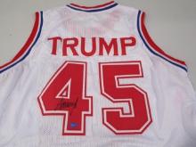 Donald Trump POTUS signed autographed basketball jersey TAA COA 105