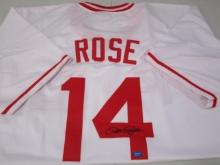 Pete Rose of the Cincinnati Reds signed autographed baseball jersey TAA COA 137