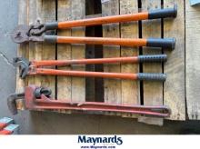 Bolt Cutters, Pipe Wrench and Crimper