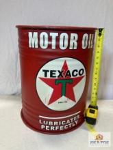 Vintage "Texaco Motor Oil: Lubricates Perfectly" Metal Trash Can