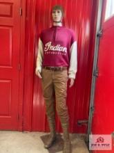 Vintage Indian motorcycle sweather outfit on Mannequin