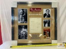 Harry Houdini Signed Letterhead Letter Photo Frame