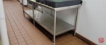 Stainless Frame Poly Cutting Table W/Backsplash