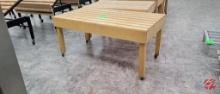 CMS Oak Produce Tables W/ Casters Approx: 60"