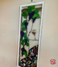 Handmade Framed Stained-Glass Wall Hanging