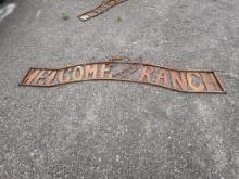 METAL " WELCOME TO THE RANCH" SIGN
