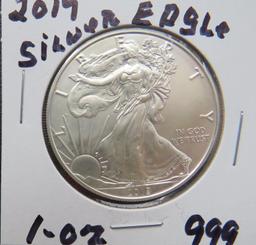 2019- Silver Eagle, 1 troy oz Silver