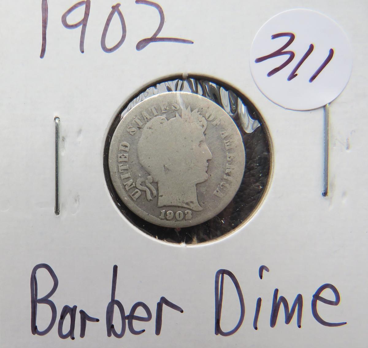 1902- Barber Dime