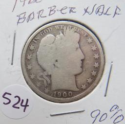 1900- Barber Half Dollar