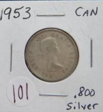 1953- Canada Silver Quarter