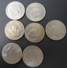 (7) - Eisenhower Silver One Dollar