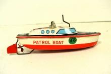 Tin wind-up patrol boat