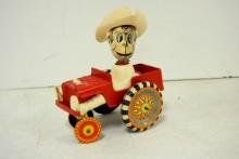 Tin wind-up tractor