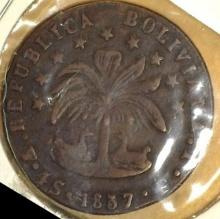 1857 Bolivia 4-Sols Counterfiet Original would be Silver